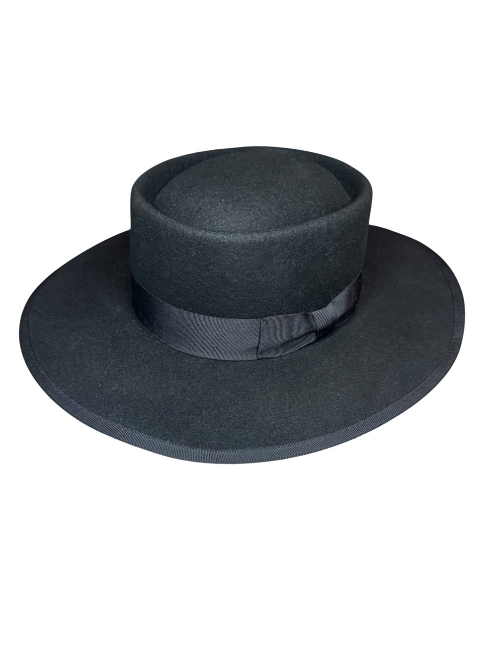 Olive & Pique “Vida” Black Wool Felt Bolero Hat - Unisex